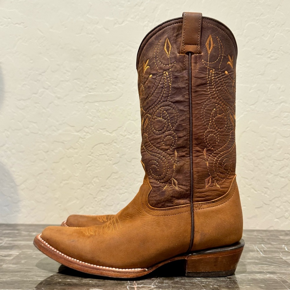 La Sierra Floral Embroidered Leather Cowboy Boots